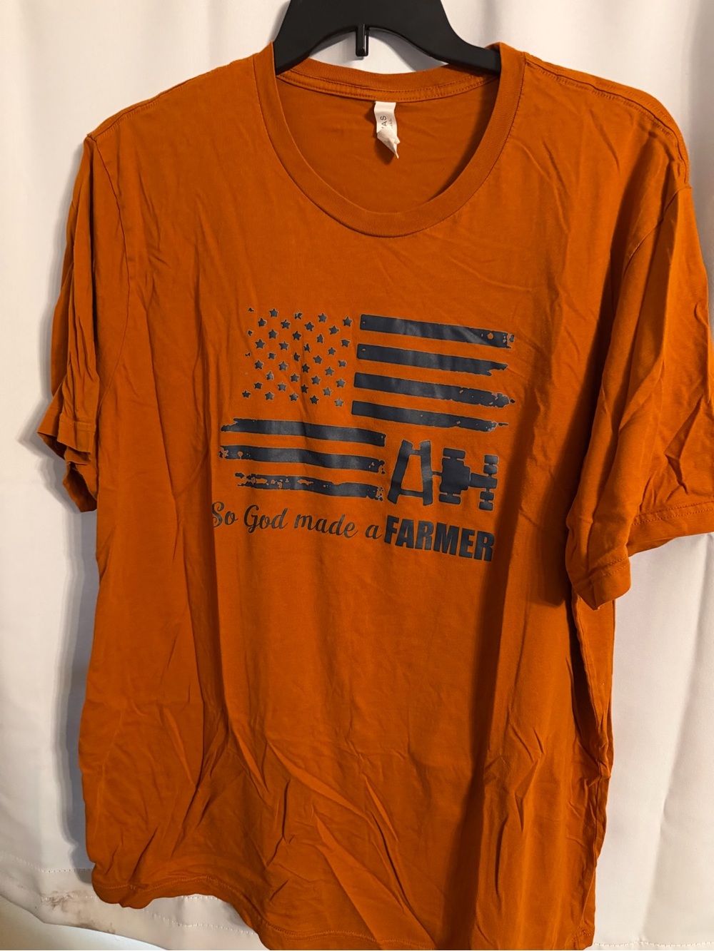 Bella Canvas Orange Tee so God made a farmer